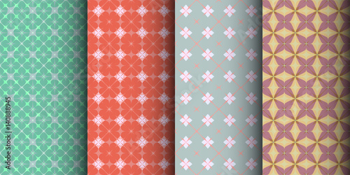 Set of geometric seamless vintage patterns