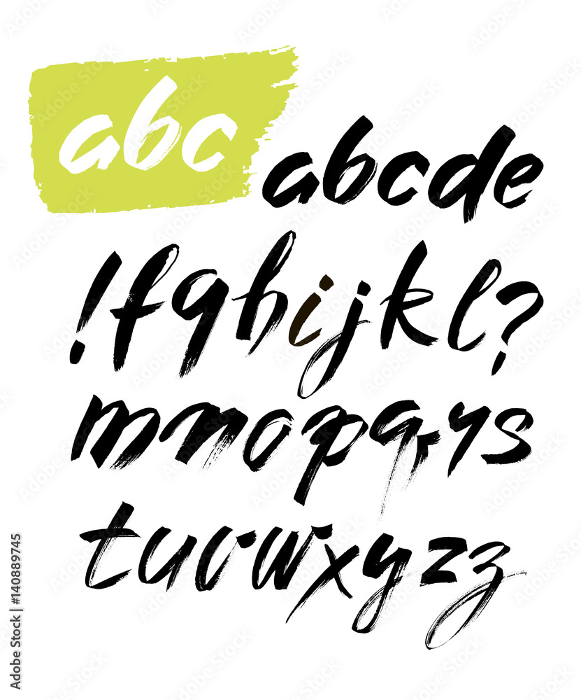 Vector Acrylic Brush Style Hand Drawn Alphabet Font Vector Acrylic Brush Style Hand Drawn Alphabet Font