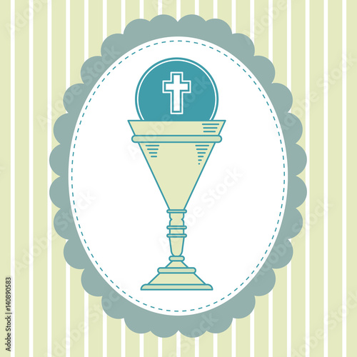 cup chalice first communion icon graphic vector
