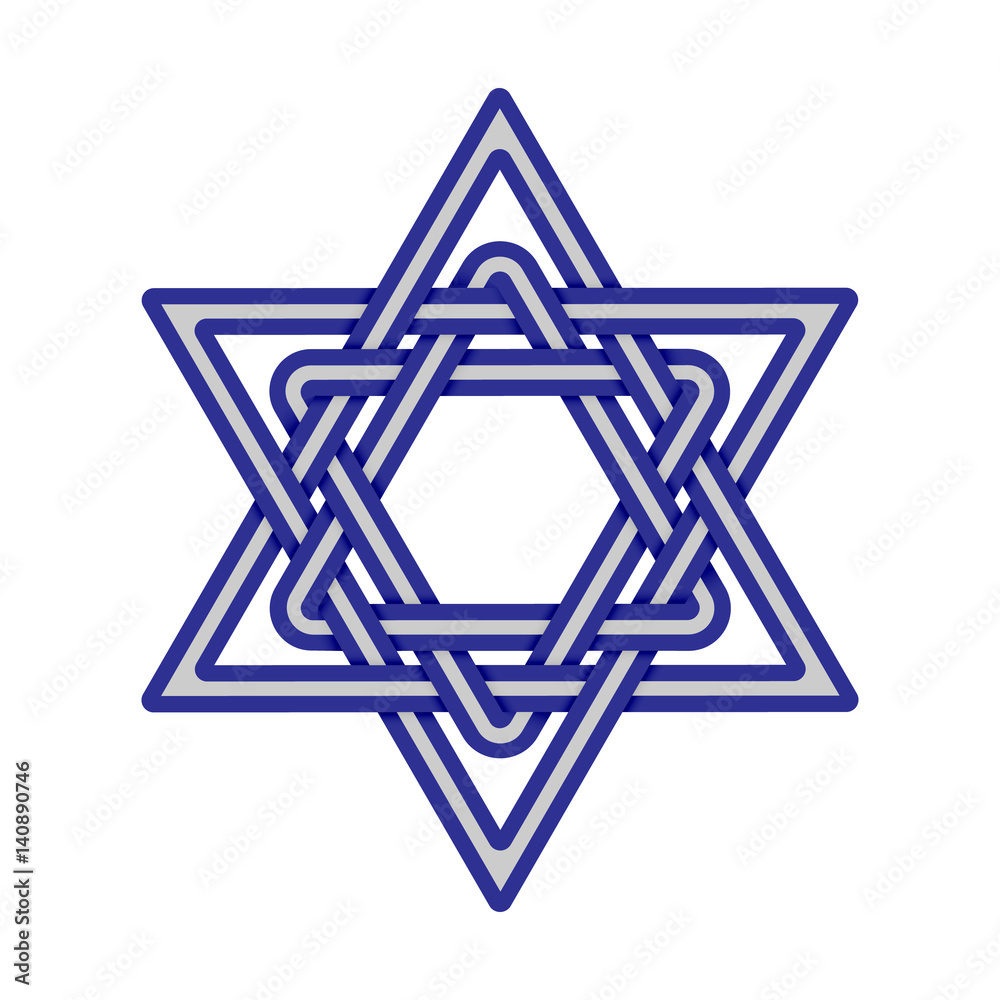 Star of David weaved icon. Israel symbol isolated on white background. Jewish sacred symbol. Vector illustration