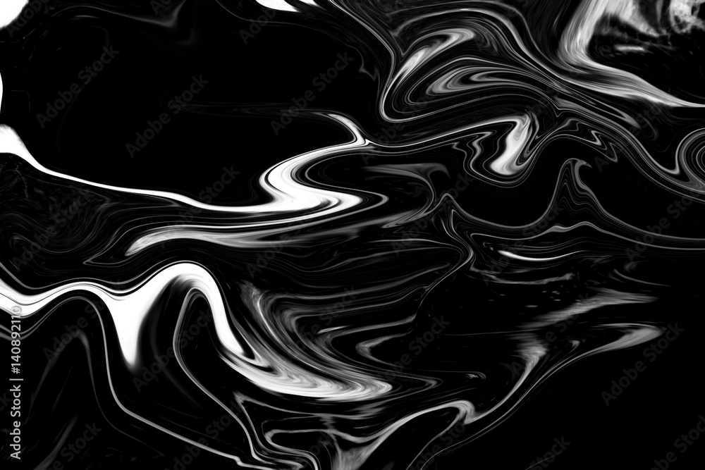 Fototapeta premium Black Marble acrylic painted waves texture background / can used for skin wall tile luxurious or wallpaper