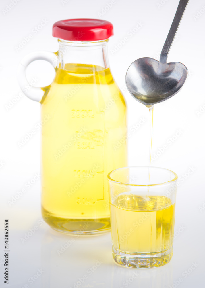 bottle oil on gray background bottle oil on gray background