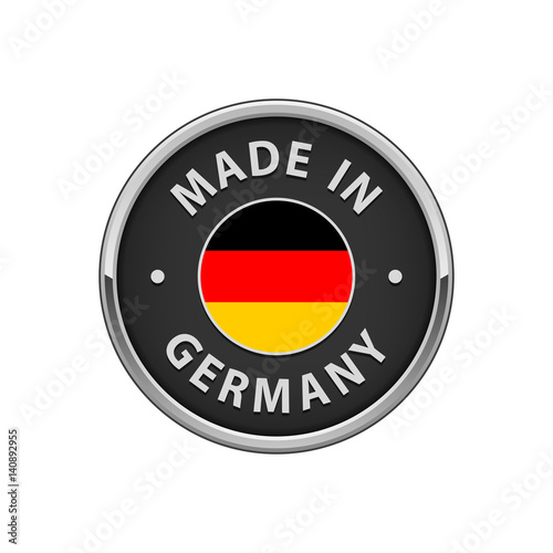 Round "Made in Germany" badge with German flag