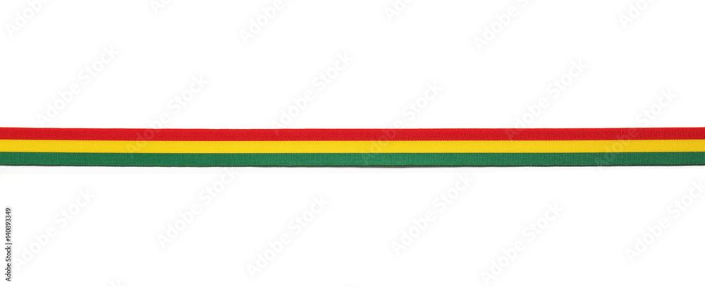 Ribbon in colors of Bolivian flag isolated on white Ribbon in colors of Bolivian flag isolated on white