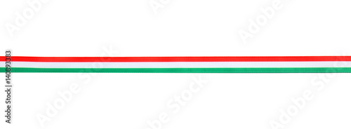 Photos Ribbon in colors of Hungarian flag isolated on white