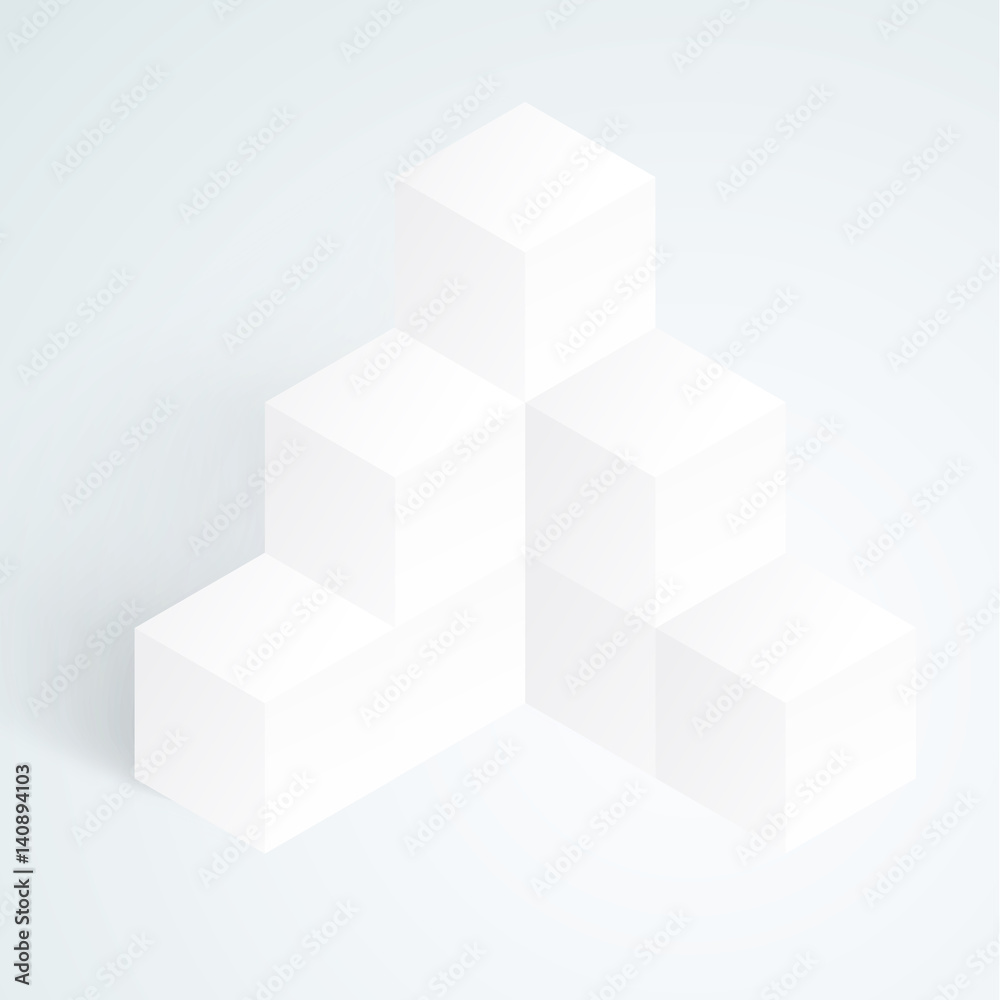 Vector 3d illustration white cubes Vector 3d illustration white cubes