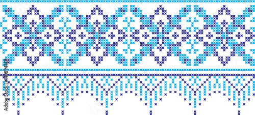 embroidered Ukrainian national pattern crossembroidered cross ukrainian slavic national pattern on transparent background photo