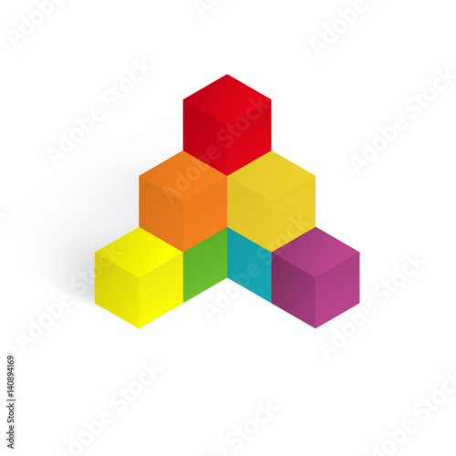 Vector 3d illustration color cubes