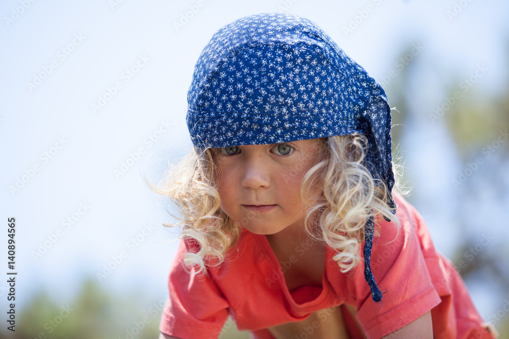 Portrait of child with curly blond hair Portrait of child with curly blond hair