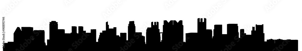Fototapeta Black city 3d rendering image on white