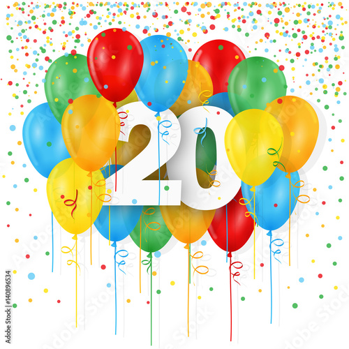 "HAPPY 20th BIRTHDAY / ANNIVERSARY" Card