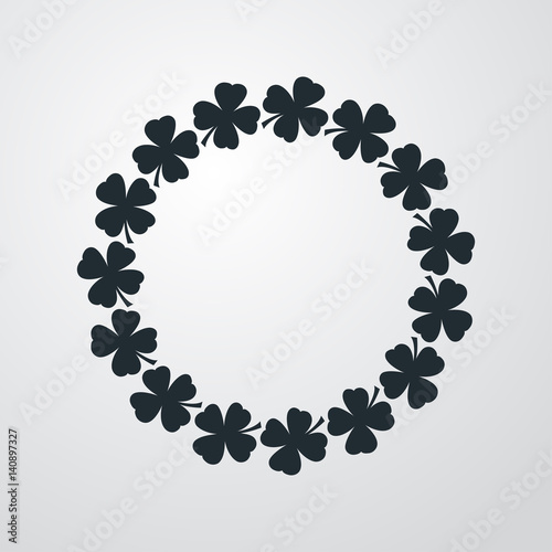 Icono plano circulo de treboles en fondo degradado