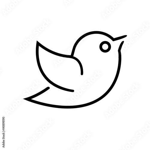 Black vector icon for website. Bird