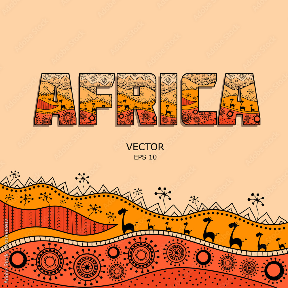 Fotografie Template for design in the African style