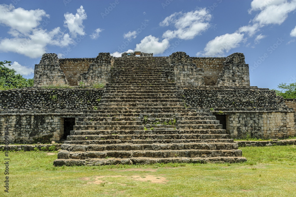 big staircase of a temple in ruins in the Mayan archaeological enclosure of Ek Balam in yucatan, Mexico.
big staircase of a temple in ruins in the Mayan archaeological enclosure of Ek Balam in yucatan, Mexico.