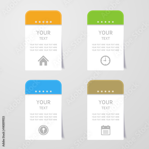 Sticker label paper colorful set