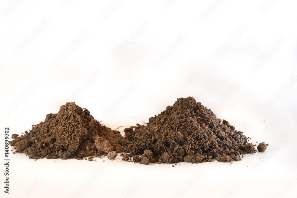 pile of soil on white background pile of soil on white background