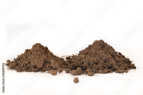 pile of soil on white background 