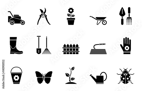 Garten Iconset - Schwarz