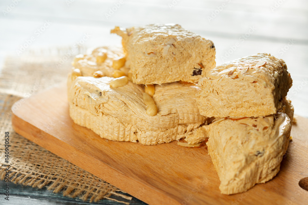 traditional eastern desserts on wooden background traditional eastern desserts on wooden background