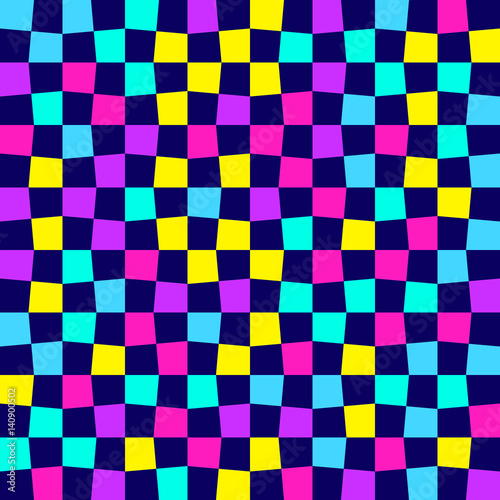 Fényképezés Unequal multicolor checks, abstract colorful checkered background