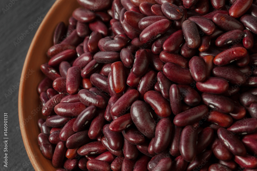 red beans on the black table