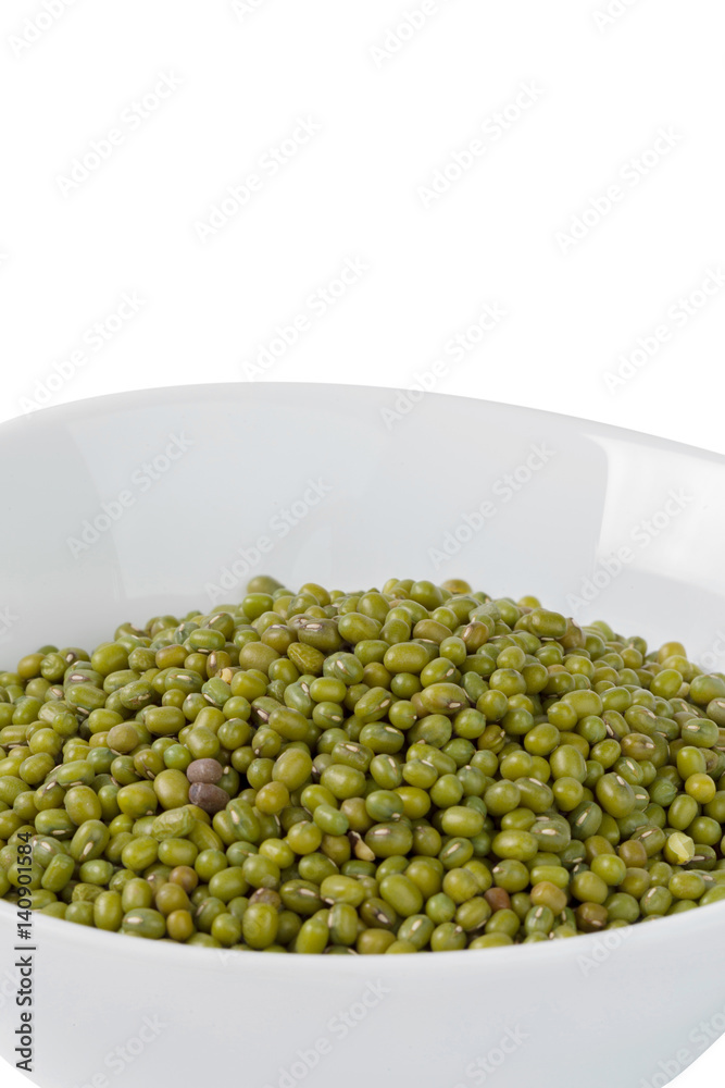 Mung beans isolated on white background Mung beans isolated on white background