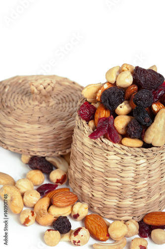 mixed nuts isolated on the white background