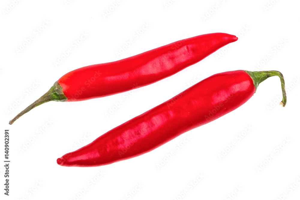Red chilli on a white background