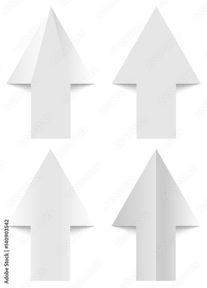 Set white arrows on white Stock Illustration Set white arrows on white Stock Illustration