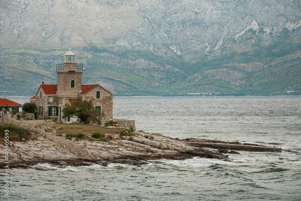 lighthouse in Sucuraj, Hvar Island, Croatia