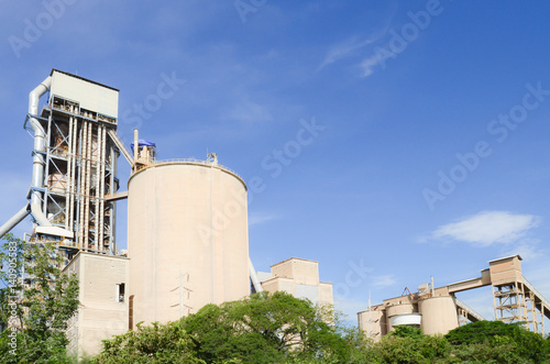 Cement Factory with cloudy sky