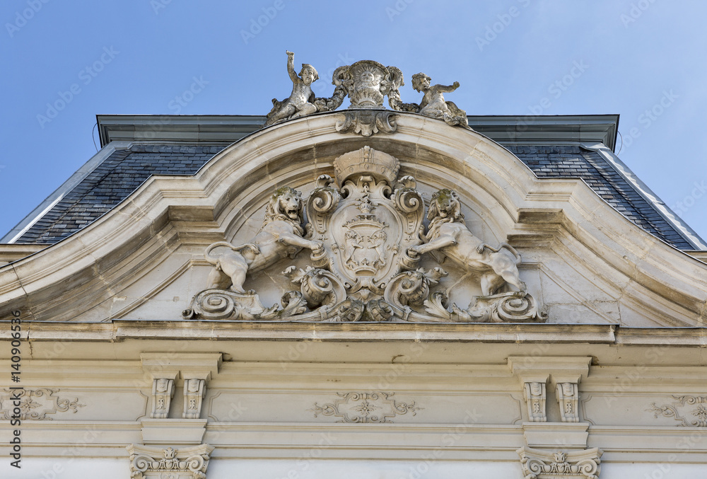 Festetics Palace facade in Keszthely, Hungary.