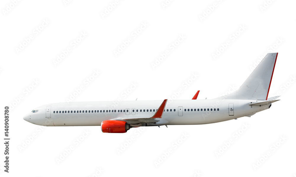 white airplane isolate on white with clipping path