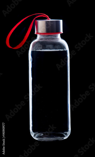 Water bottle isolated on black
