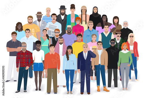 Creative group of different people, vector illustration