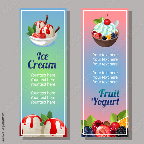 fruit yogurt vertical banner