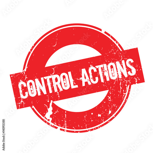 Control Actions rubber stamp. Grunge design with dust scratches. Effects can be easily removed for a clean, crisp look. Color is easily changed.
