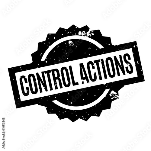 Control Actions rubber stamp. Grunge design with dust scratches. Effects can be easily removed for a clean, crisp look. Color is easily changed.