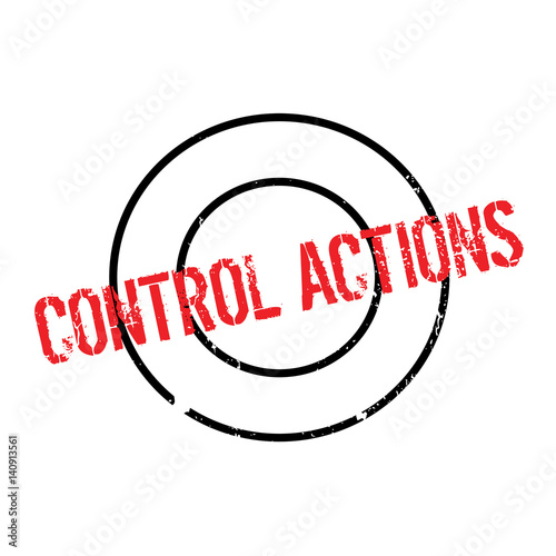 Control Actions rubber stamp. Grunge design with dust scratches. Effects can be easily removed for a clean, crisp look. Color is easily changed.