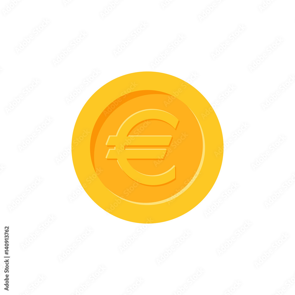 Obraz premium Euro coin vector icon