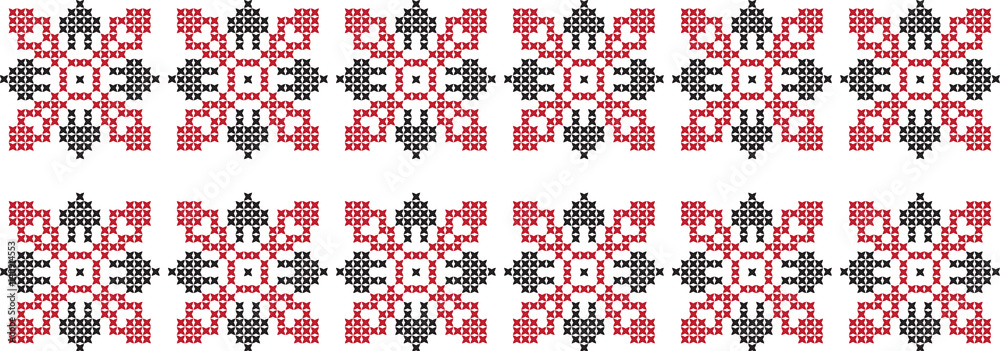 Embroidered cross-national pattern
