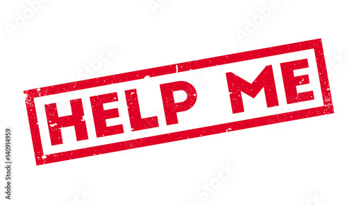 Help Me rubber stamp. Grunge design with dust scratches. Effects can be easily removed for a clean, crisp look. Color is easily changed.