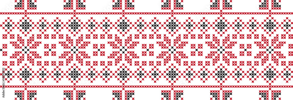 Embroidered cross-national pattern
Embroidered cross-national pattern