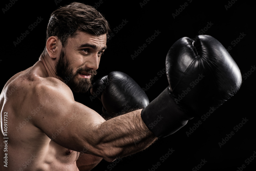 Sportsman in boxing gloves