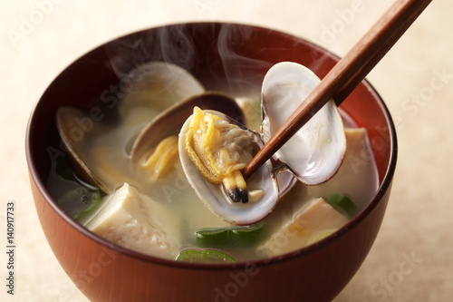 あさりの味噌汁 Clams miso soup