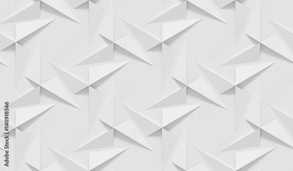 White shaded abstract geometric pattern. Origami paper style. 3D rendering background. White shaded abstract geometric pattern. Origami paper style. 3D rendering background.
