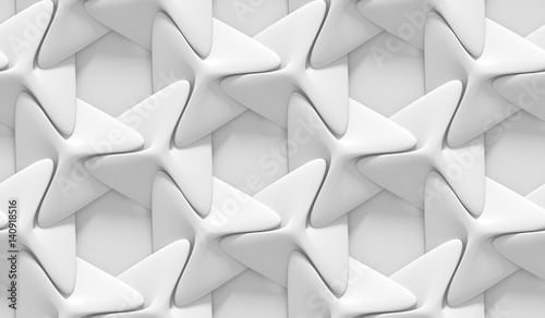 White shaded abstract geometric pattern. Origami paper style. 3D rendering background.