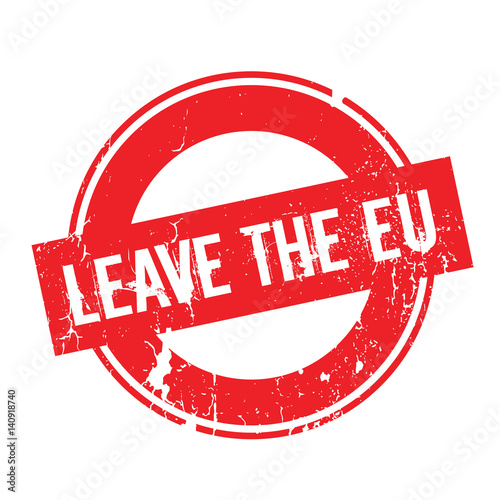 Leave The Eu rubber stamp. Grunge design with dust scratches. Effects can be easily removed for a clean, crisp look. Color is easily changed.