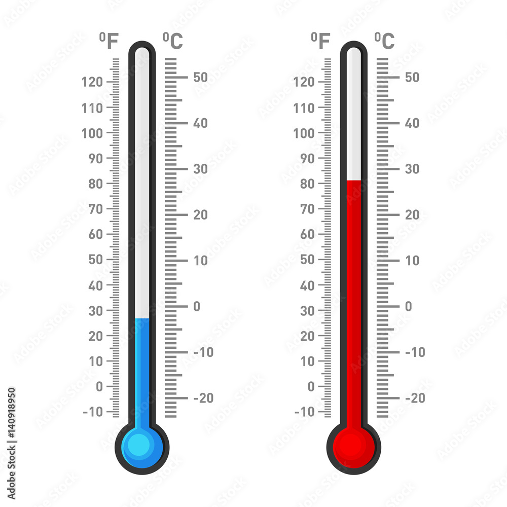 Celsius And Fahrenheit Thermometers Stock Illustration - Download